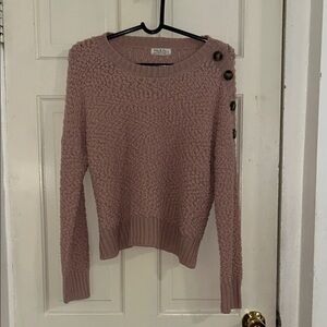 Elegant Mauve Sweater with Button Details